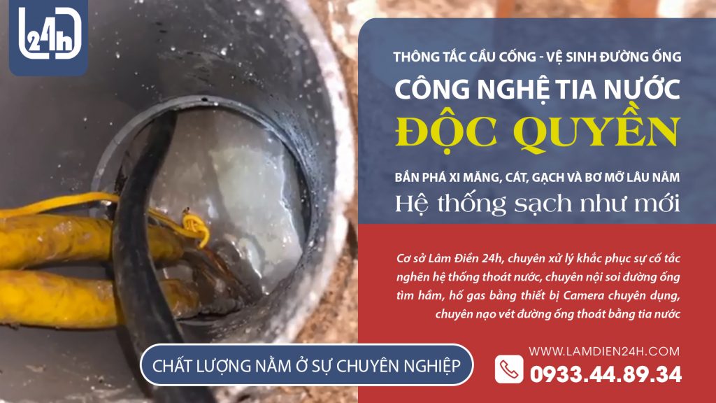 Thông tắc cống thoát nước nghẹt mỡ